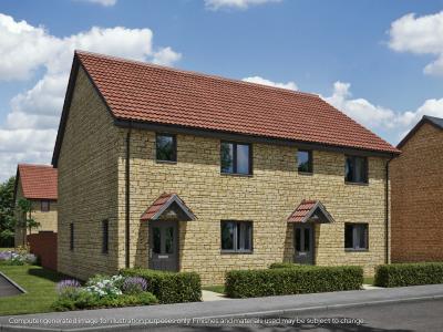 CGI showing 3 bed houses at Rowden Gate