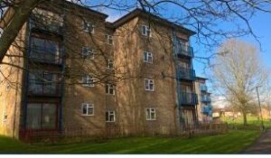 Front view of bloock of flats